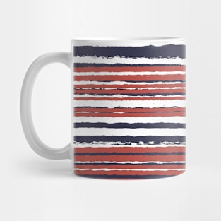 USA, America, Patriotic Pinstripe Pattern, Red, White, and Blue Mug